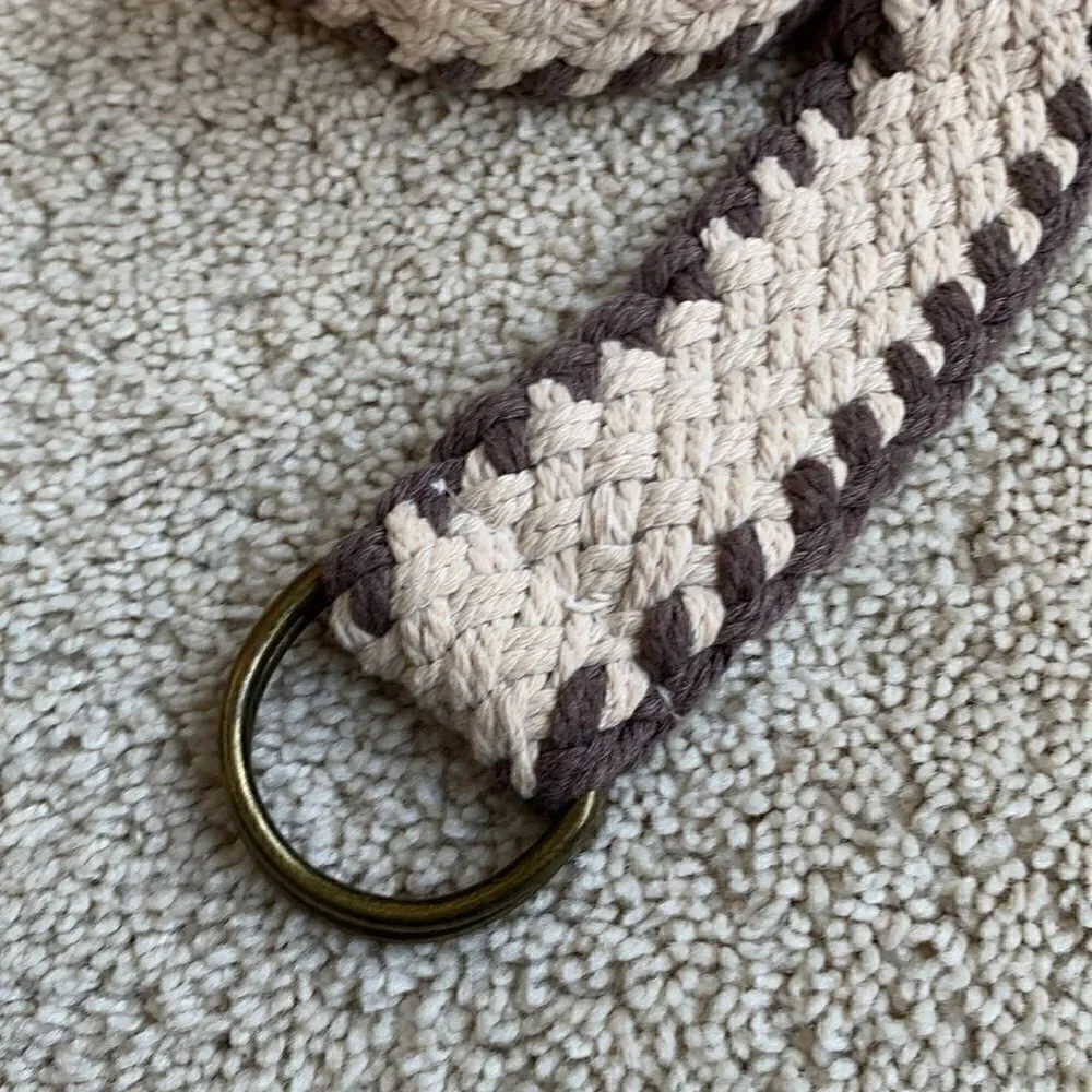 braided brown belt boho country belt size adjustable 30